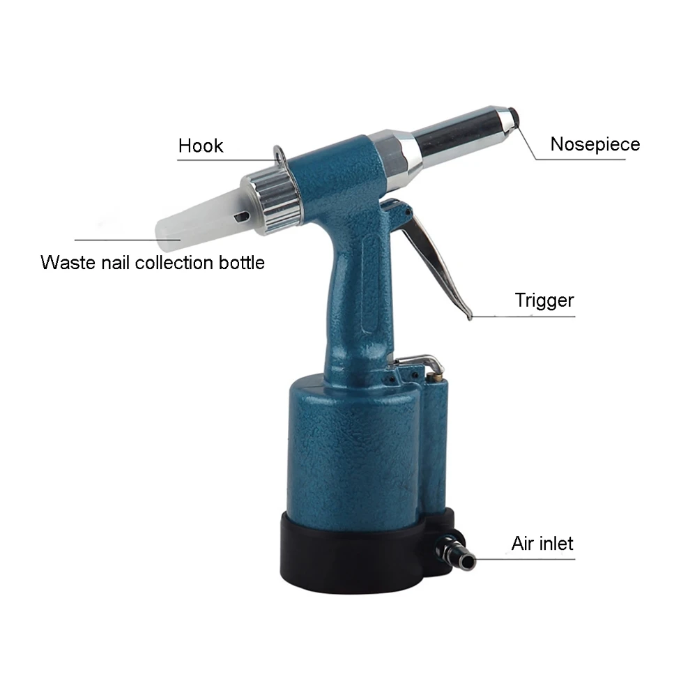 Pneumatic Blind Rivet Gun 2.4-5.0MM Professional Heavy Duty Air Hydraulic Riveter 8400N-11760N Pneumatic Riveting Gun Rivet Tool