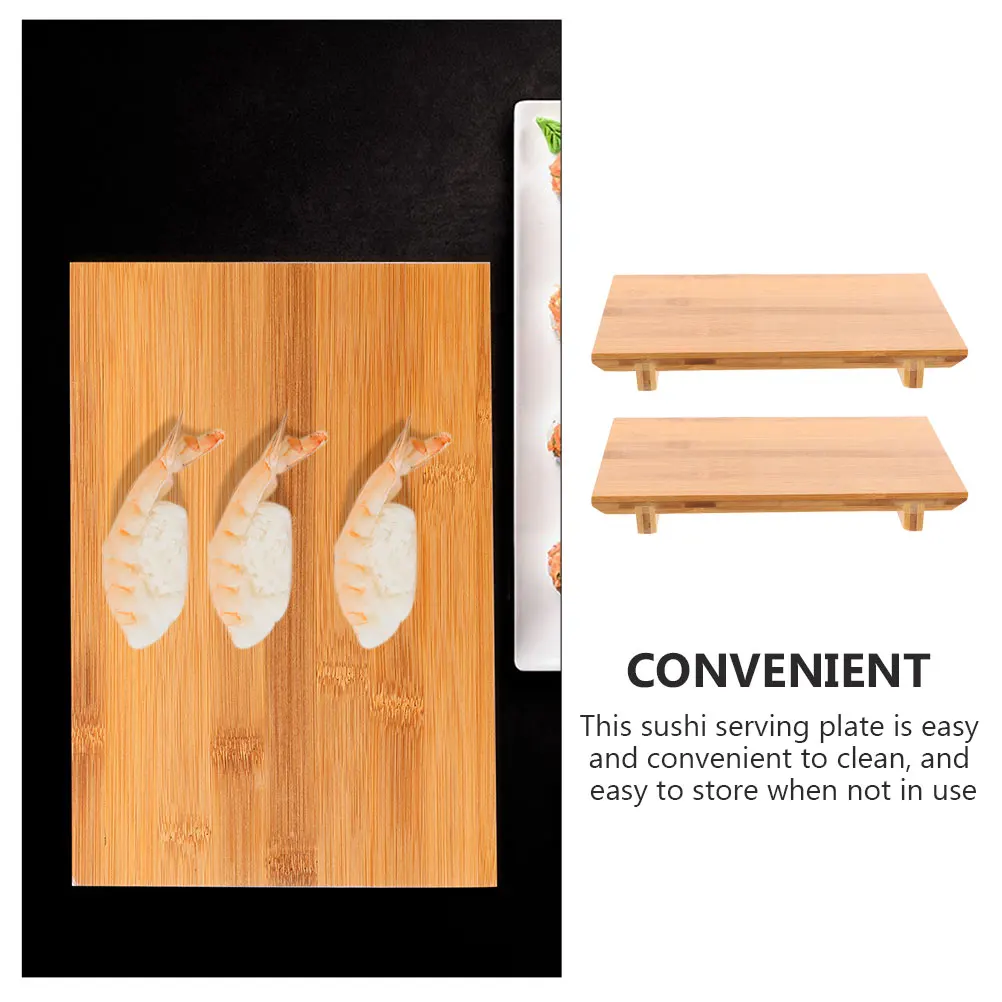 

2Pcs Bamboo Sushi Tray Japanese Sushi Serving Board for Restaurant Party Household Food Display Serving Tray
