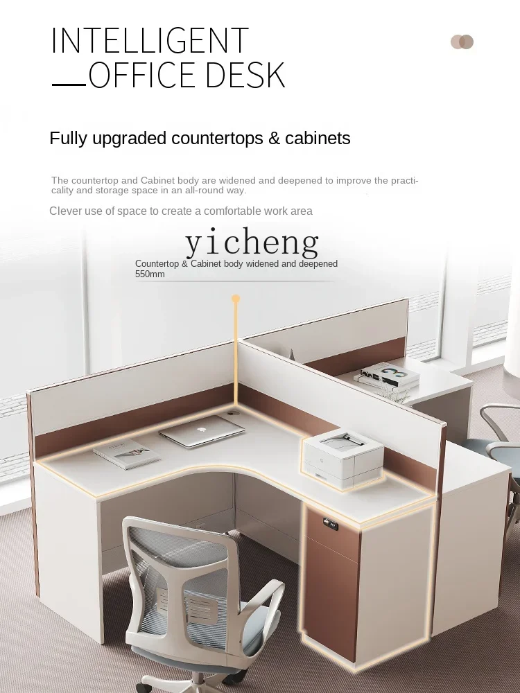 Staff Desk Staff Customer Service Telephone Screen Office Desk and Chair Combination Simple Modern