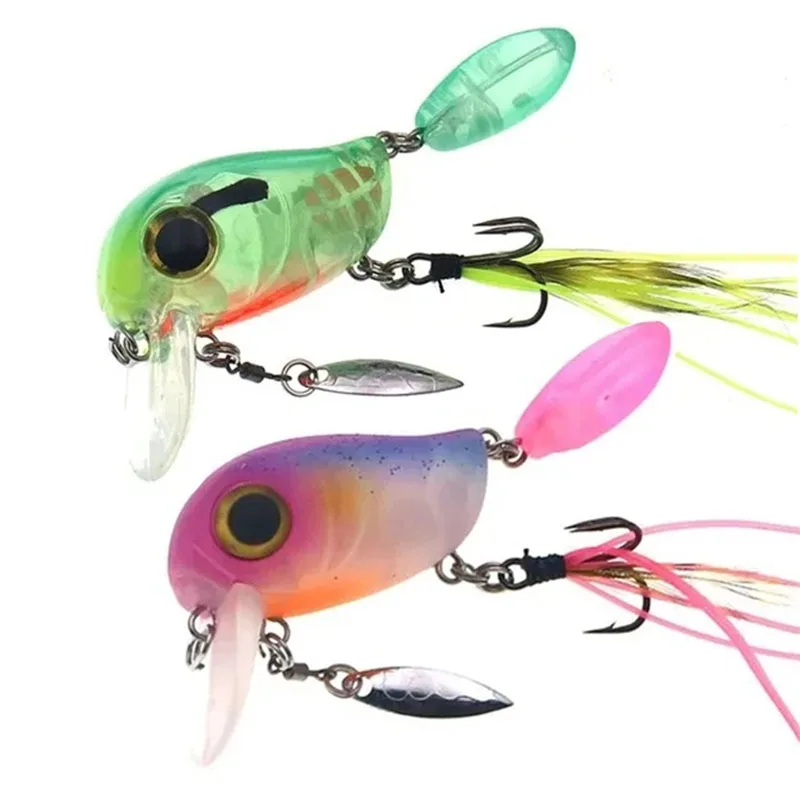 Floating Fishing Lure Crank 40mm 8g Freshwater Bass Crankbait Surface Artificial Hard Baits With Spoon Wobblers Wake Bait