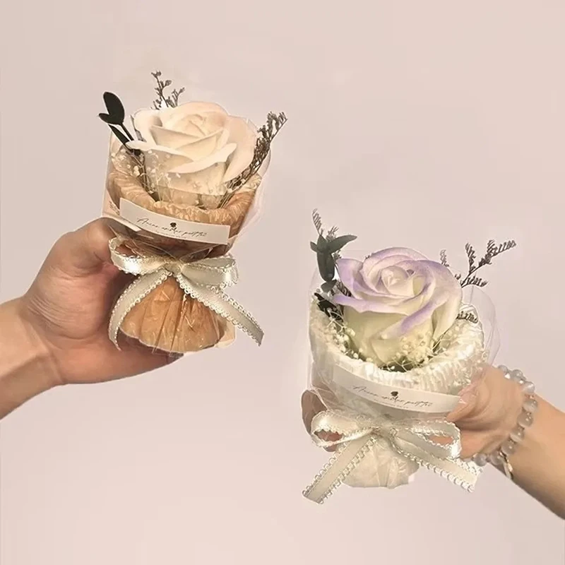 باقة صغيرة لاجتماعات الجيب، باقة ورد عباد الشمس الأبدية، زهرة اصطناعية، صندوق هدايا عيد الحب، ديكور هدايا عيد الميلاد