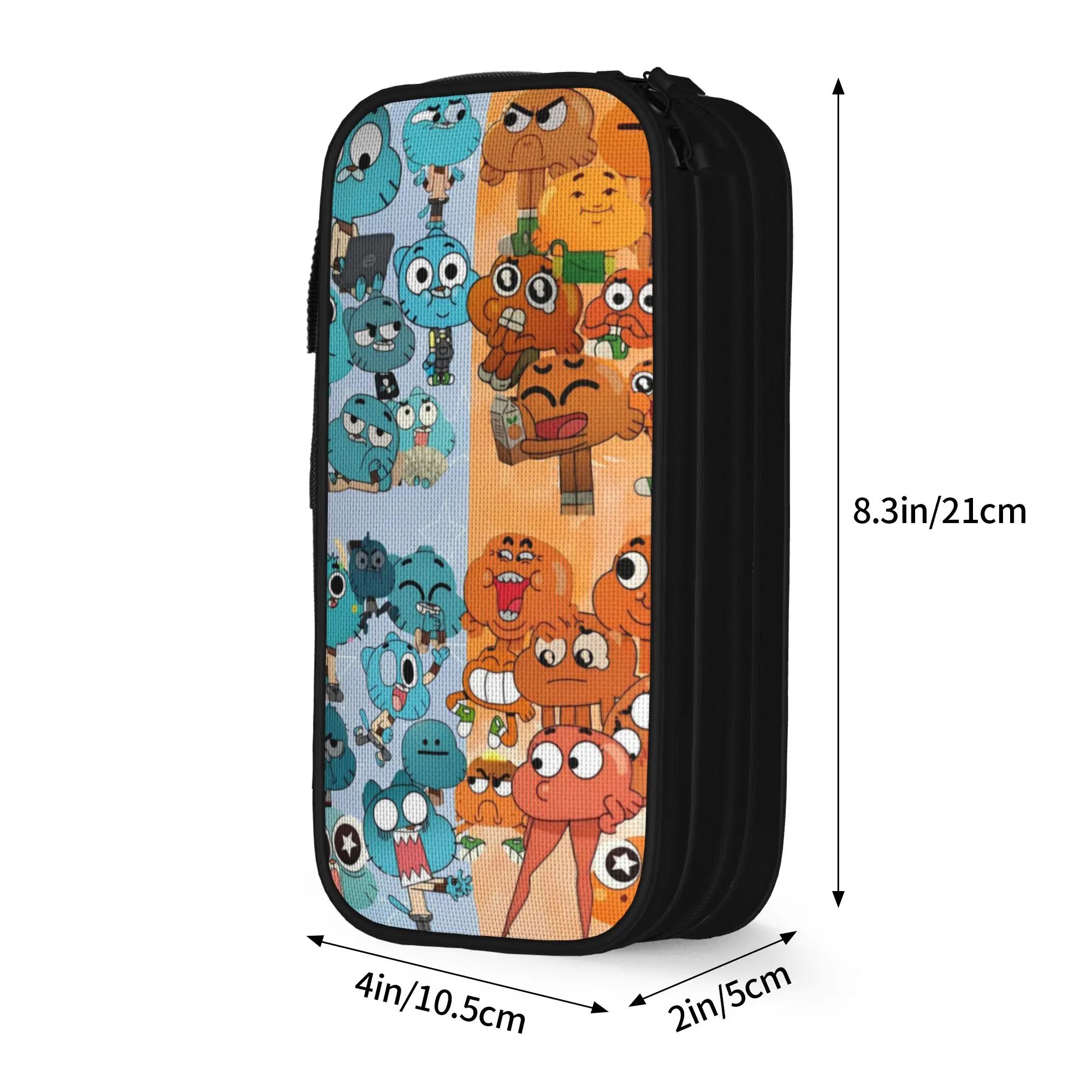 Gumballs Cartoon Amazing Worlds Pencil Case Pen Box Bag Girl Boy Large Storage School Supplies Zipper Pencil Pouch Pencilcases
