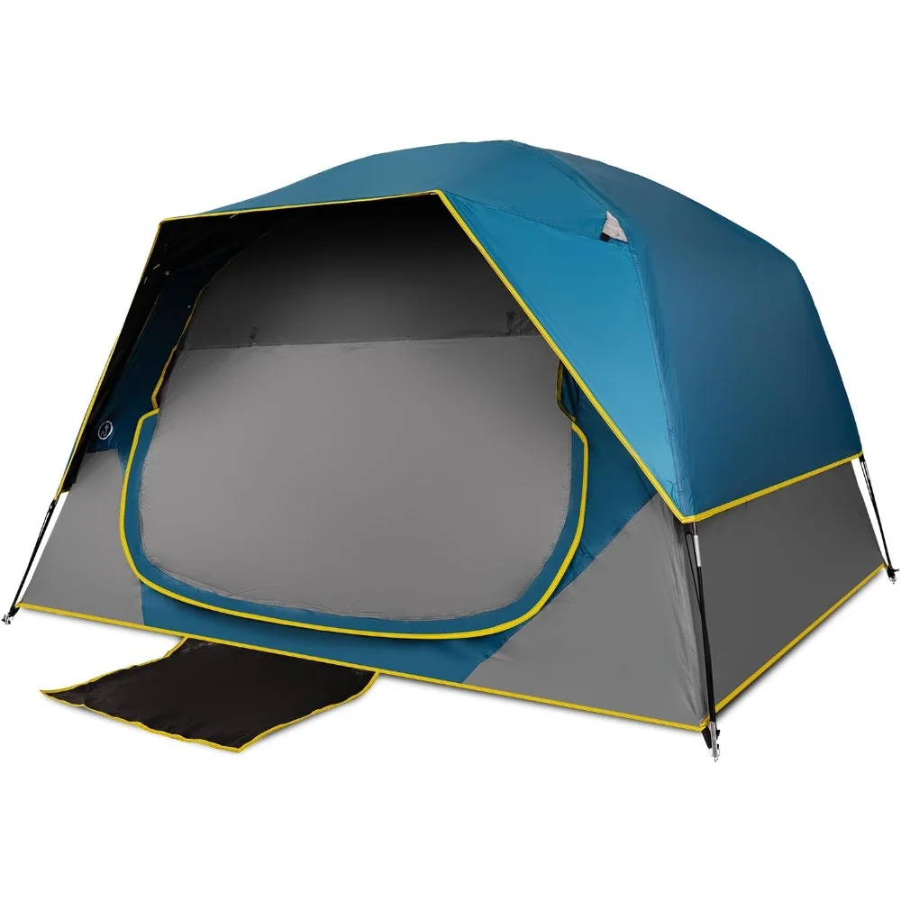 

4 Person Blackout Camping Tent, Easy Setup Waterproof Family Dome Tent for Camping with Rainfly, Portable for Outdoor Camping