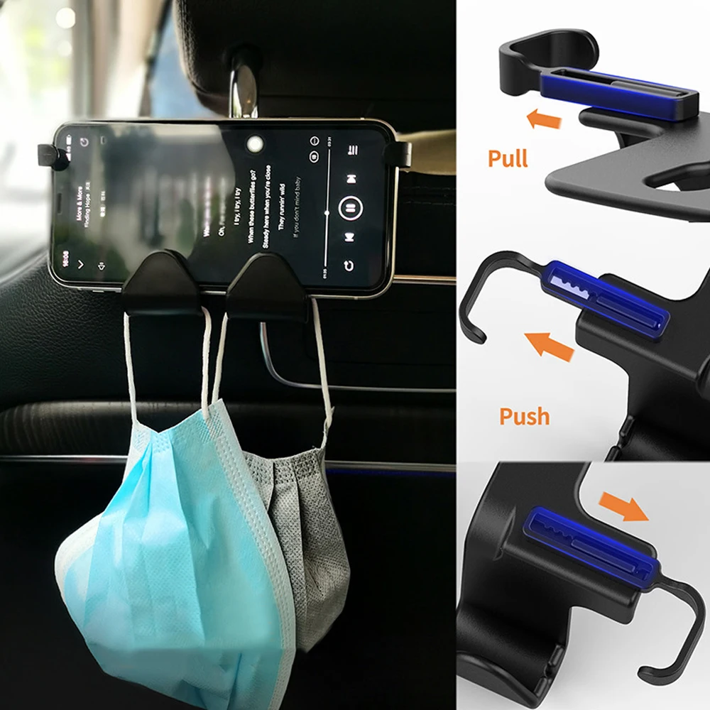 

1X Car Hidden Creative Cell Phone Holder Hook Auto Seat Back Pack Water Cup Mobile Phones Storage Universal Car Accessories