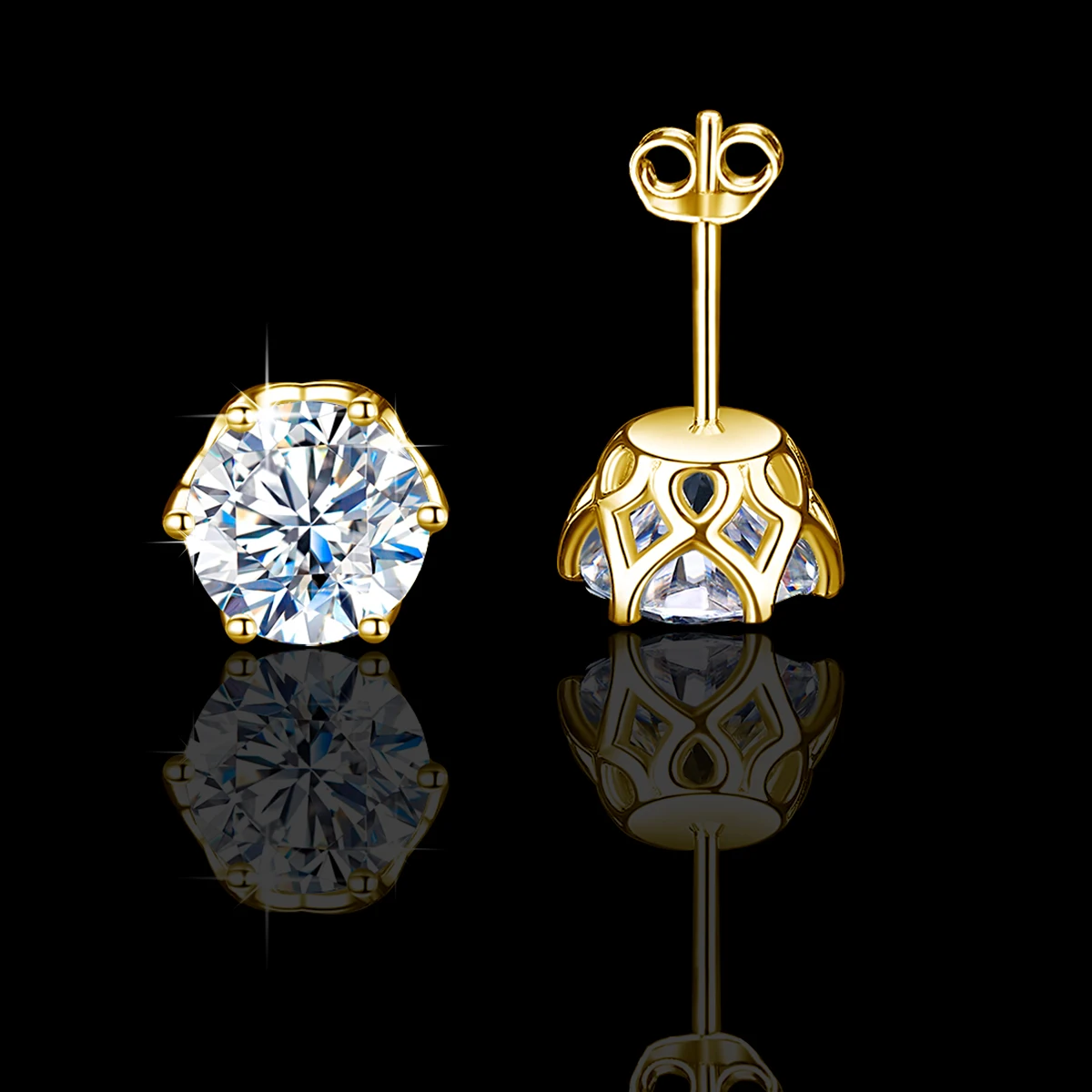 

Cartilage Stud Earrings for Women 14K Gold Filled Moissanite Earring Studs Hypoallergenic Ear Piercing Fine Jewellery