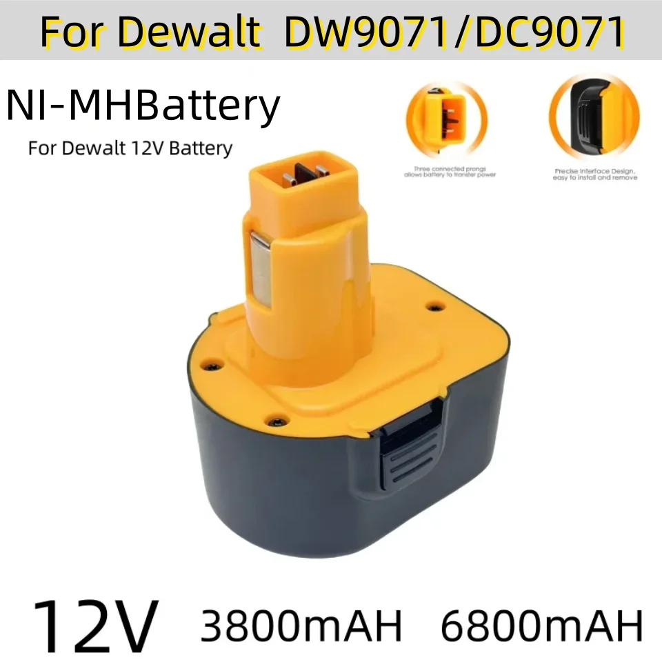 For Dewalt 12V Battery 3.8Ah  6.8AH DC9071 DW9072 DW9071 DE9074 DE9037 DE9071 DE9072 DE9075 12 Volt Battery Cordless Power Tool