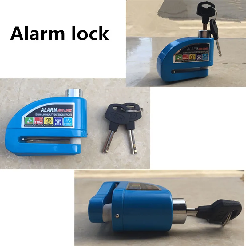 Waterproof Motorcycle Alarm Lock Bike Security Anti-theft Lock Motorbike Mountain Bike Disc Brake Lock + Bag + 1.5m Reminder Rop