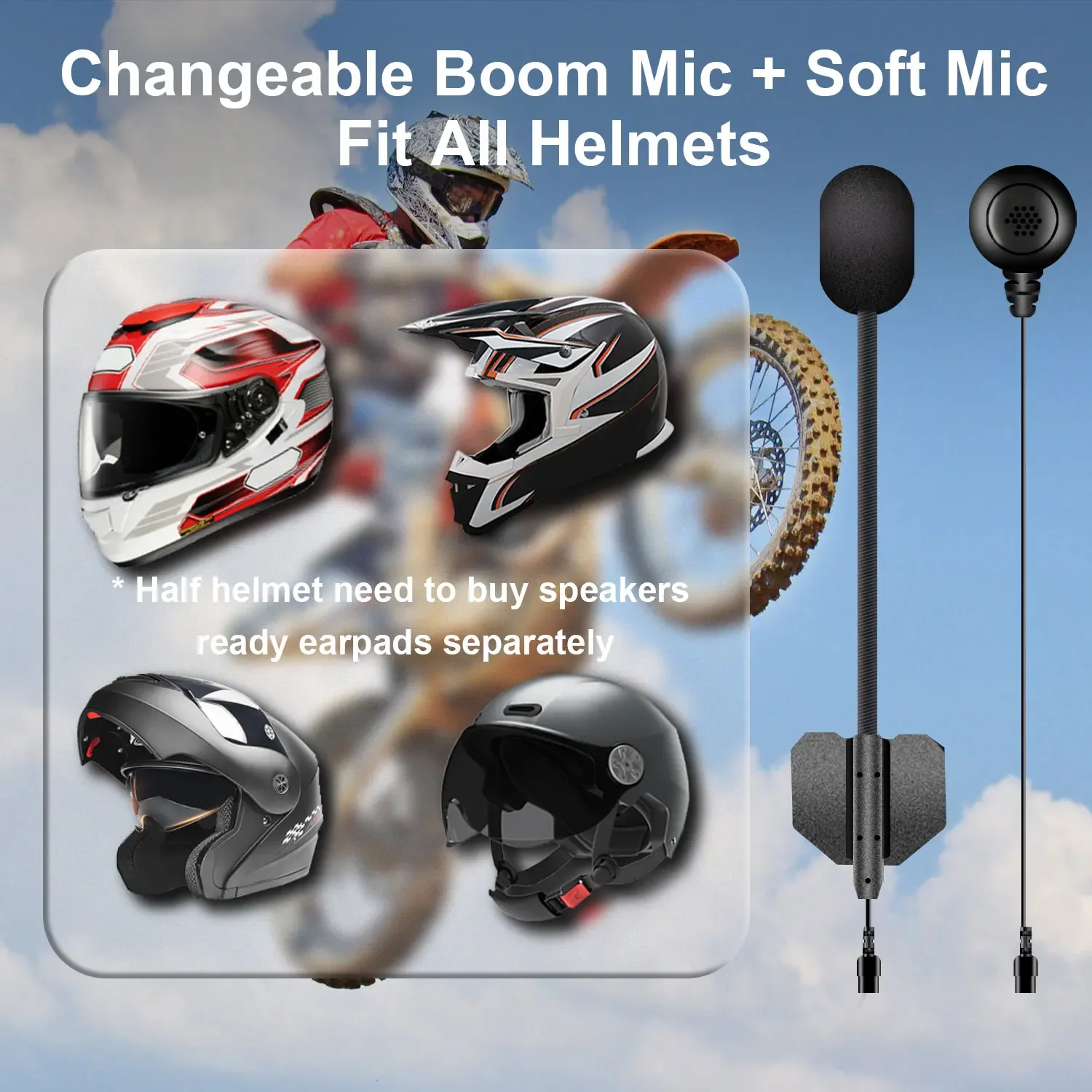 2pc FreedConn TCOM-SC Motorcycle Helmet Intercom Wireless Bluetooth Helmet Headset BT Interphone LCD Display FM Radio