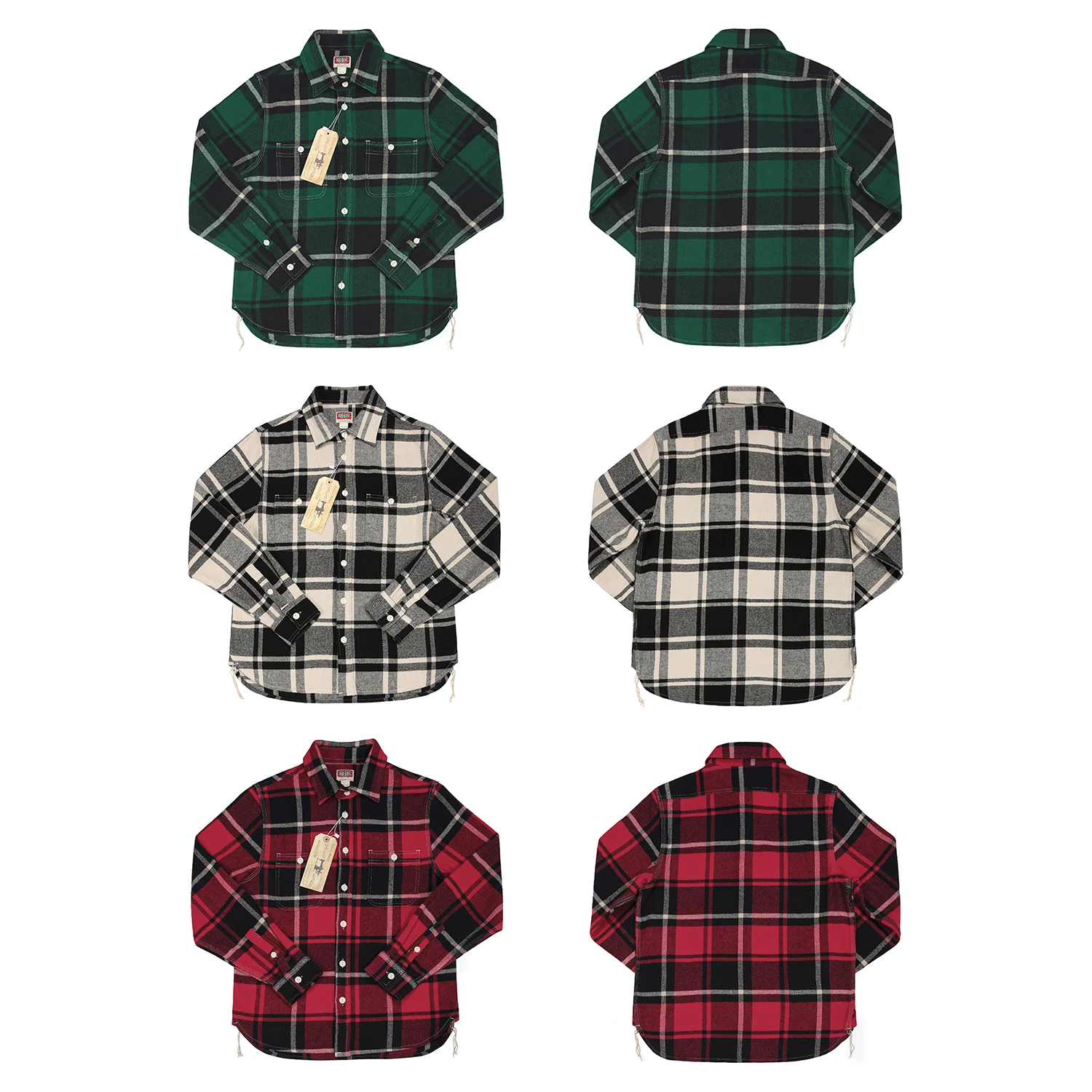 BOB DONG Flannel Work Shirt All-Season Men\'s Long Sleeve Plaid Casual Shirts