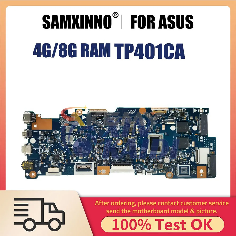 

Notebook Mainboard For ASUS VivoBook 14 TP401CA TP401C TP401CAE Laptop Motherboard M3-7Y30 I5-7Y54 CPU 4G 8G RAM 0G 64G 128G SSD