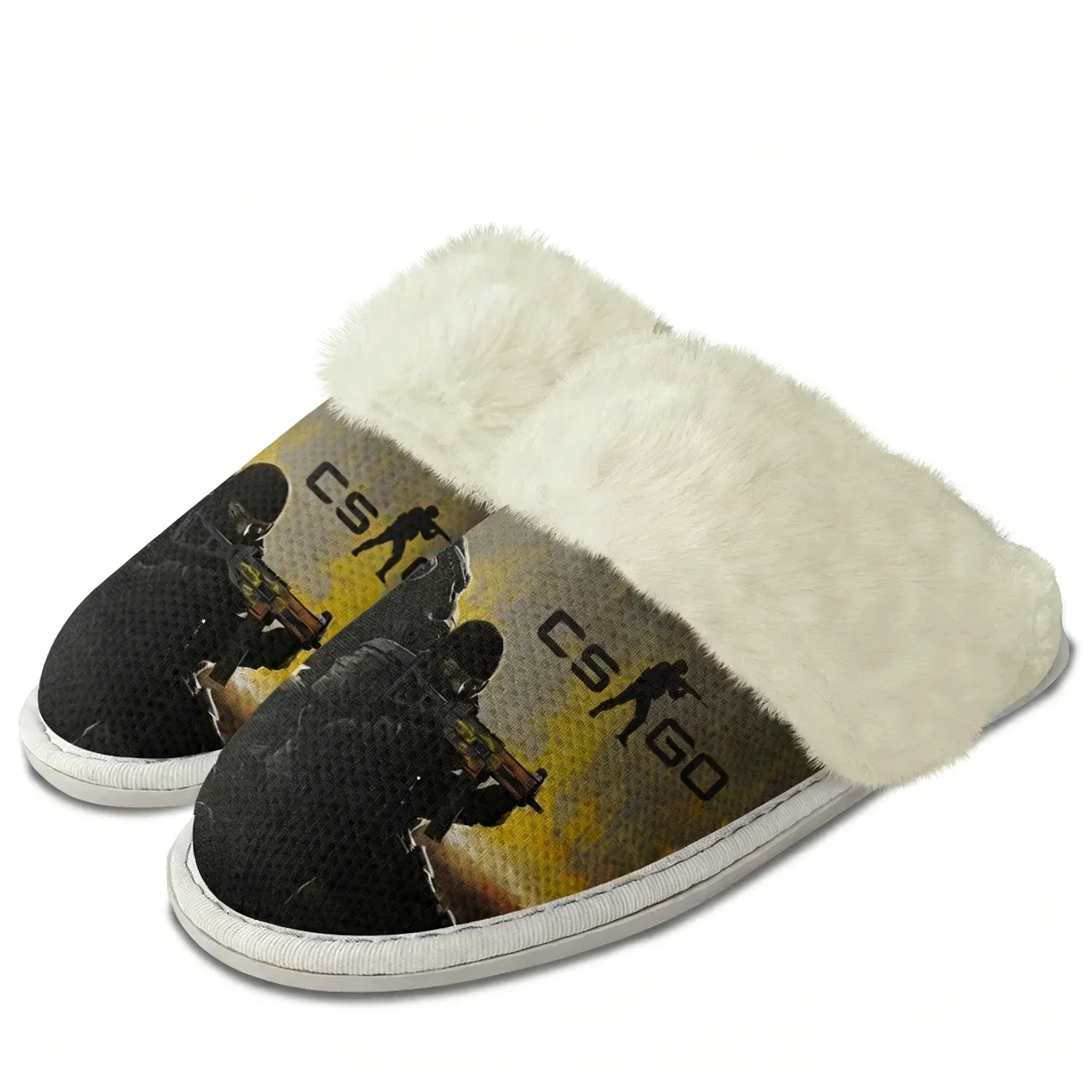 

Плюшевые тапочки Counter-Strike Global Offensive: теплые, легкие, для дома, мужские и женские, хлопковые, для спальни, на заказ, DIY