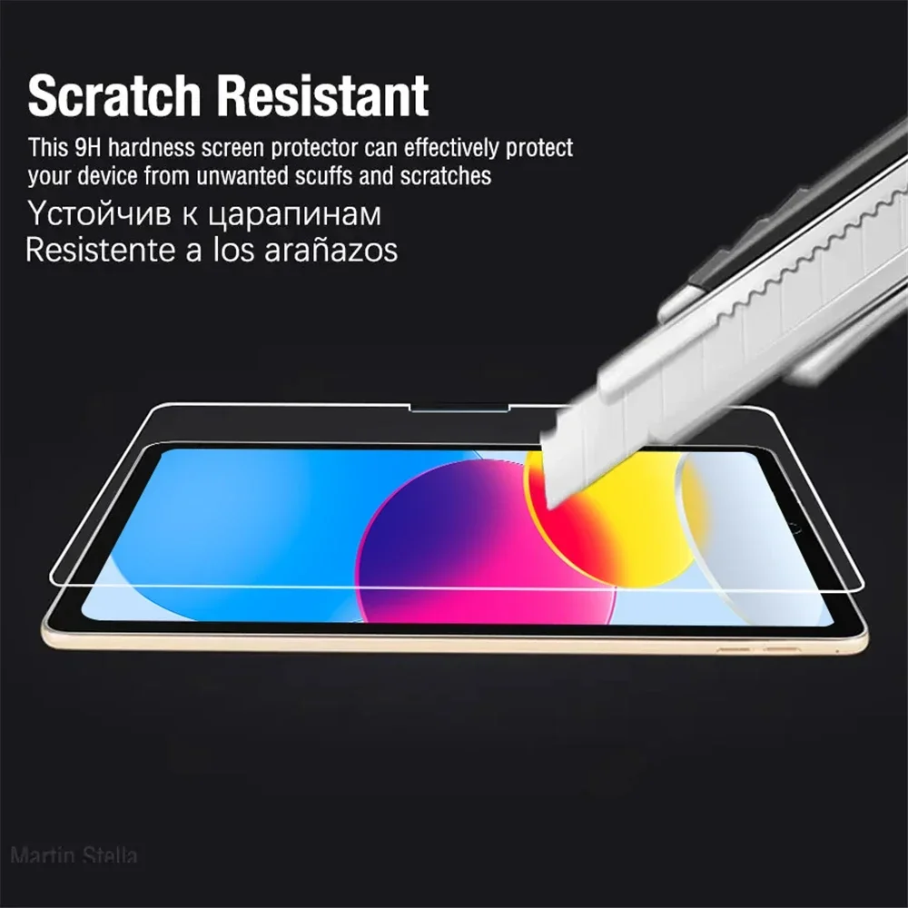 

Suitable for iPad 10 10.9 (2022) straight edge 0.3mm flat tempered film purple light