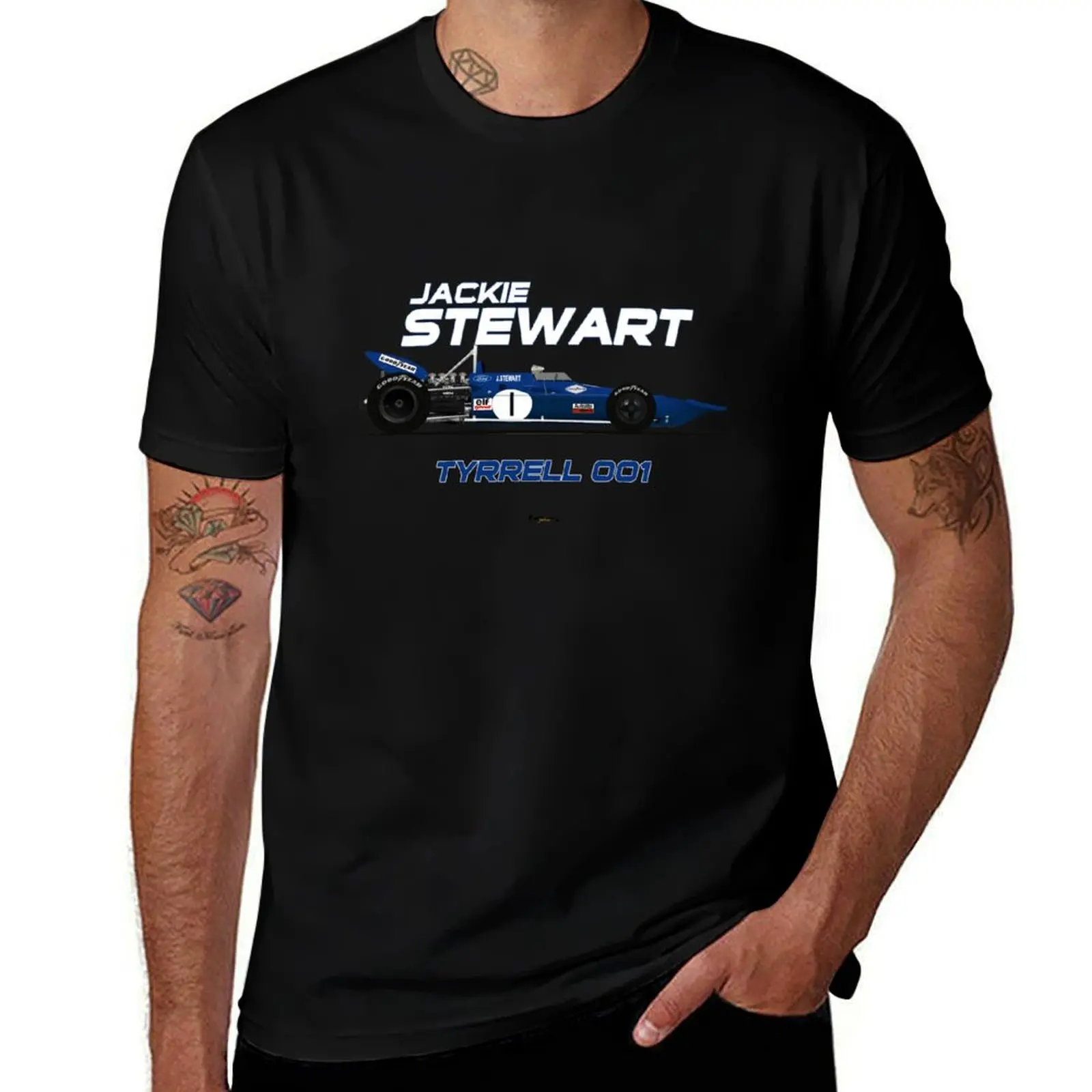 

Jackie Stewart - Tyrrell 001 T-Shirt oversize t-shirts man hippie clothes fashion shirts mens white t shirts