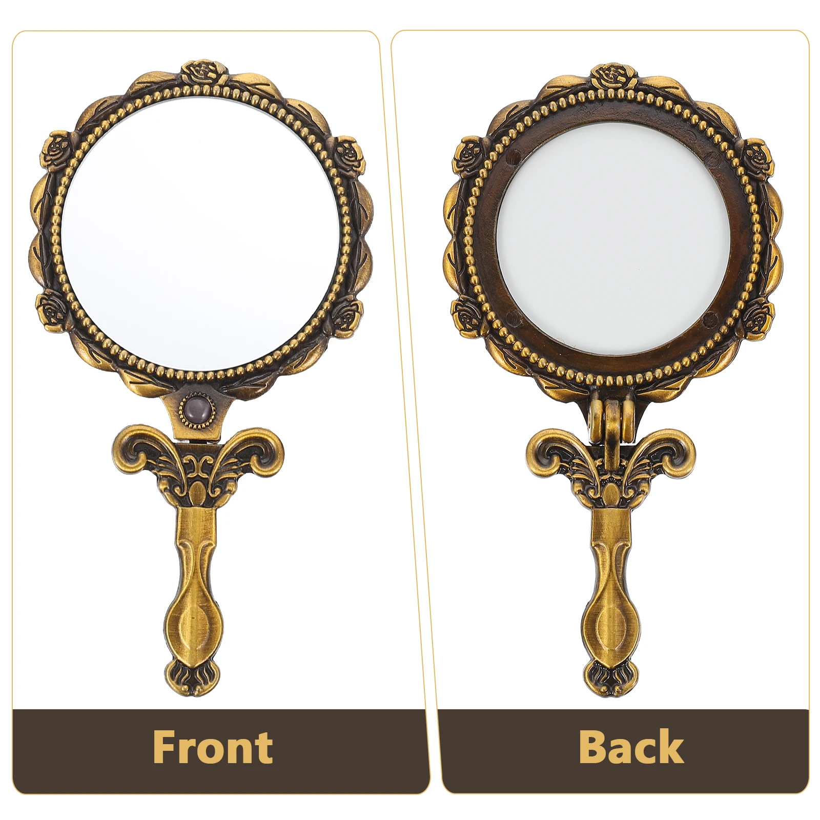 

Vintage Folding Handheld Mirror Compact Makeup Mirror Portable for Women Outdoor Travel Cosmetics Folding Hand Mirrors