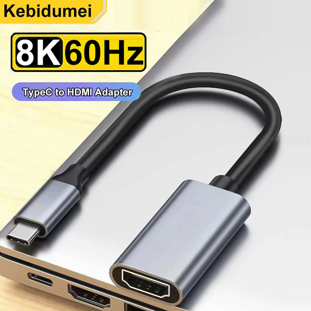 

8K USB C to HDMI Adapter 4K 120Hz/2K 165Hz Type C Thunderbolt 4 to HDMI Converter Hub for Laptop PC Phone to TV Monitor