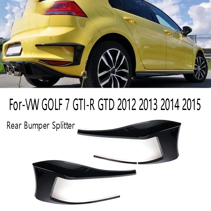 2PCS Rear Bumper Splitter Auto Exterior Parts Assembly Rear Bumper Spoiler for Golf 7 GTD 2012 2013 2014