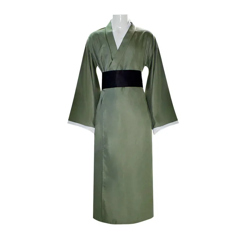 qq38文豪ストレイドッグスアニメ福沢庸千市コスプレ衣装日本サムライ制服フルスーツ緑の着物ハロウィンロールプレイ