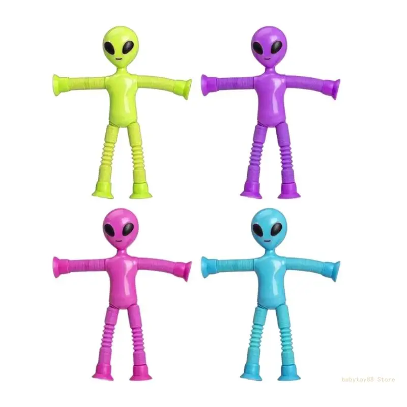 Y4UD Stress Reliever Toy Novel Alien Suction Cup Toy Telescopic Entertainment Toy