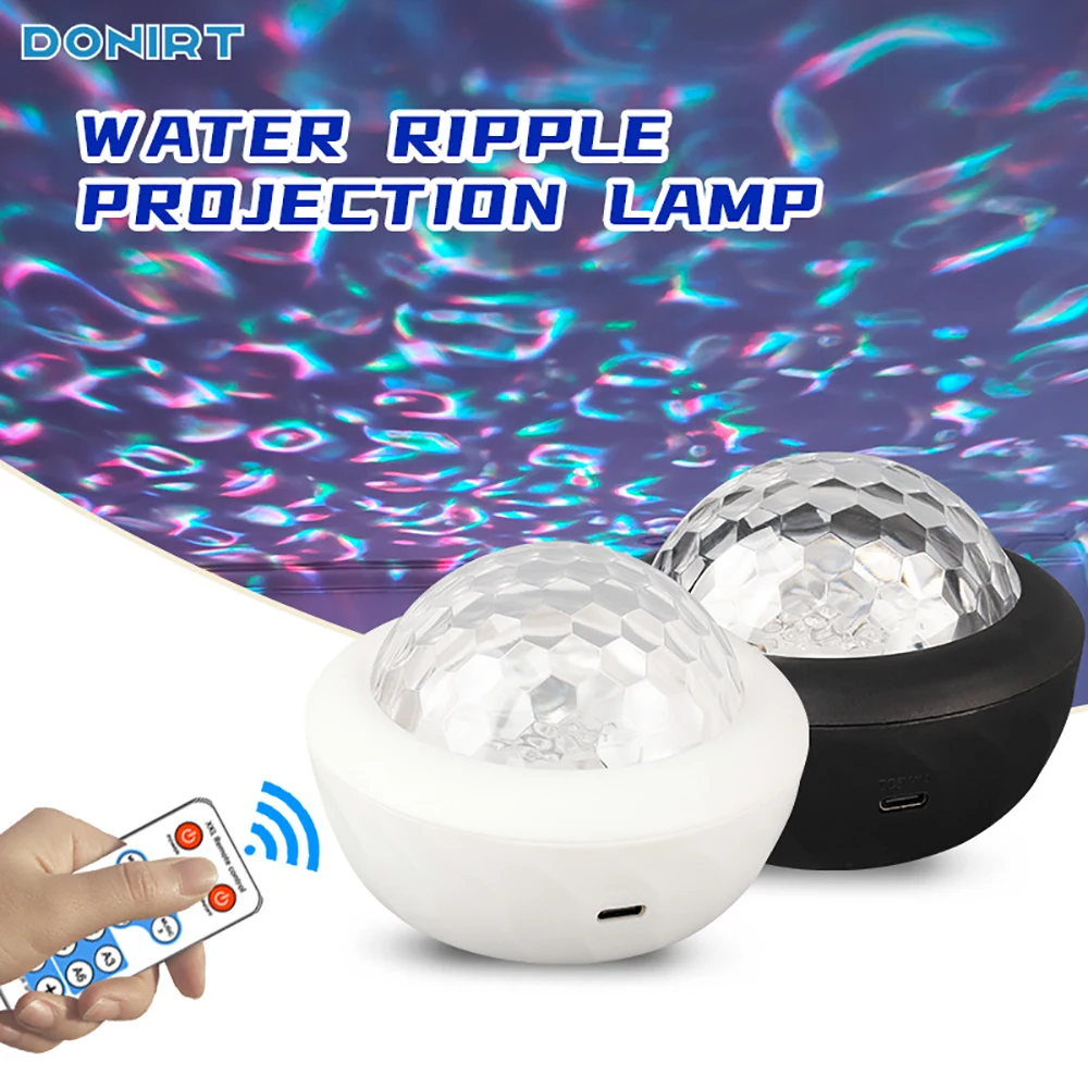 New Water Ripple Projection Lamp Ambient Light with Remote Control LED Northern Lights Projector Dynamic Decorative Night Lights