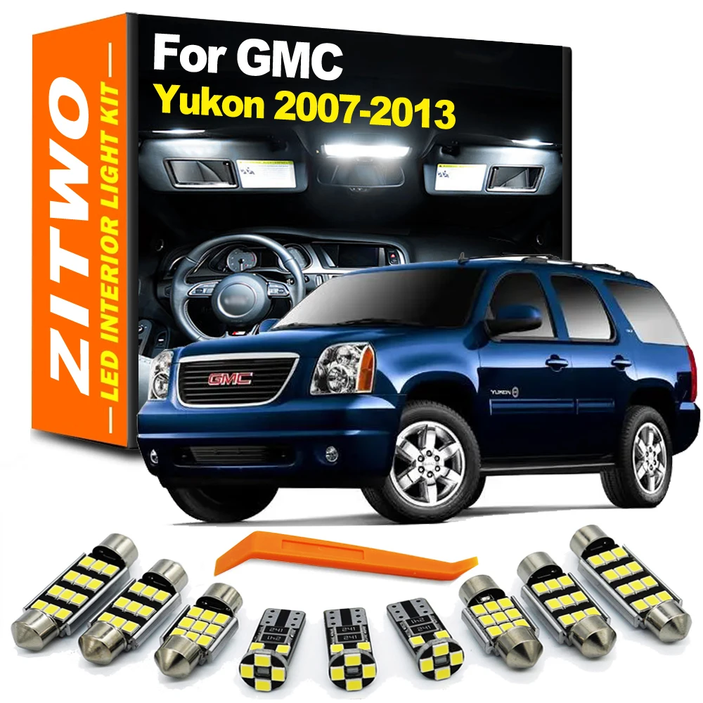 ZITWO 18Pcs LED Interior Dome Reading Map Light Kit For GMC Yukon XL 1500 2500 2007 2008 2009 2010 2011 2012 2013 Car LED Bulb