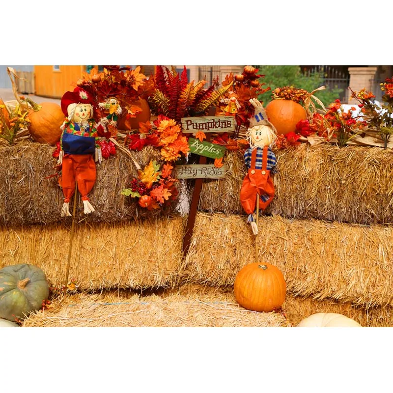 Pastoral Halloween Decoration Party Photo Background Outdoor Farmland Kids photography Backdrops for photo studio fondo props