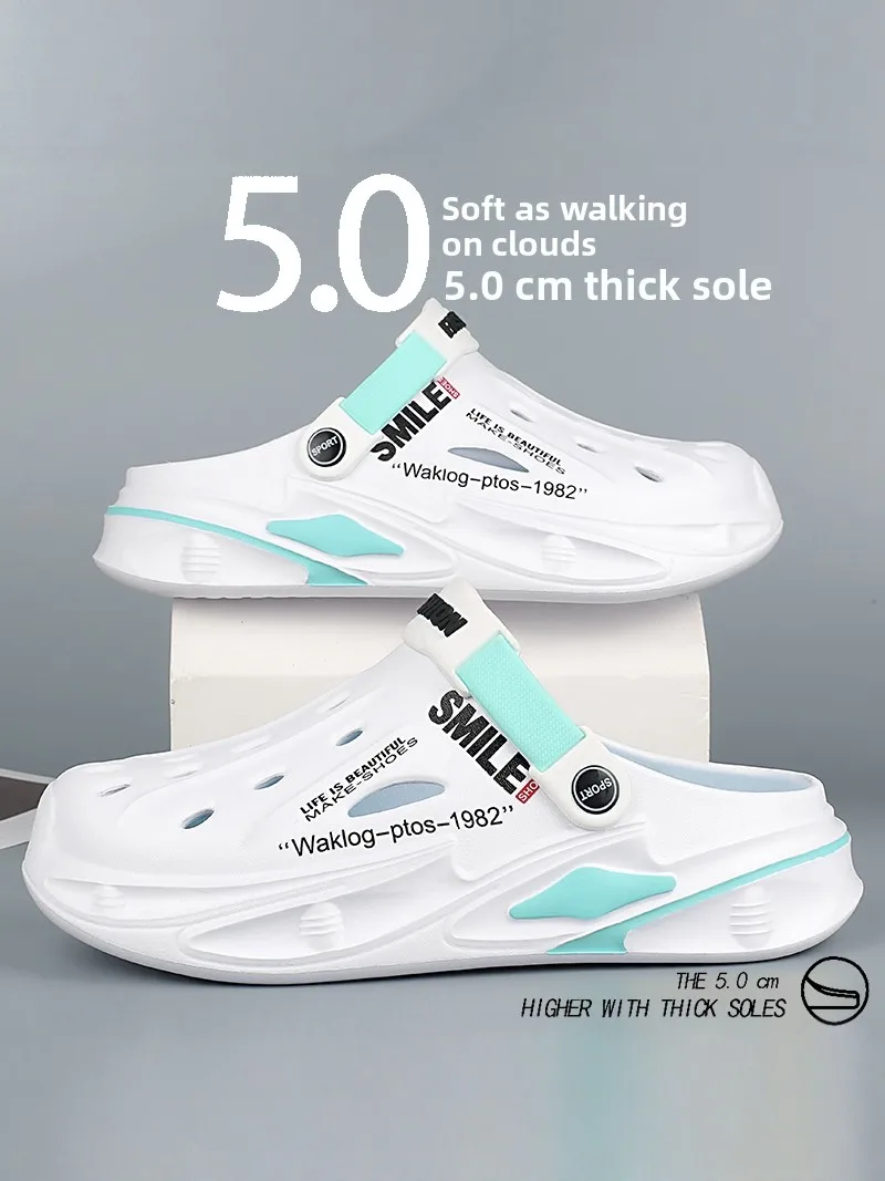 

Men's 2026 New Summer Anti-Slip Wear-Resistant Hole Shoes Driving Outdoor Wear Headed Slippers Casual Thick Bottom EVA Slippers