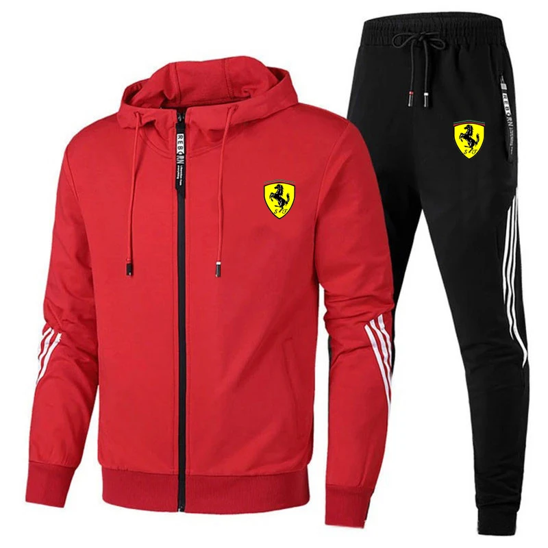 2024 Men\'s Tracksuits Spring Zipper Jacket+Jogging Pants 2 Piece Set Male Casual Hooded Sportswear Sets Autumn Gyms Sweat Suits