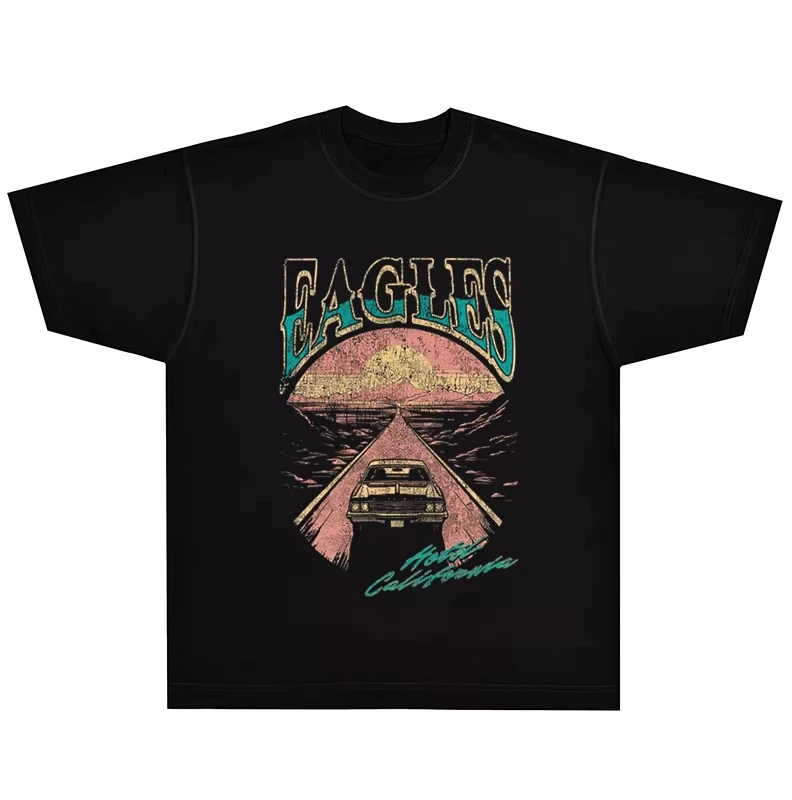 

Eagles T-Shirt Rock American Vintage Street Loose Men's Women's Tshirts Summer Cotton Printing Casual Short Sleeve T-Shirts Tops