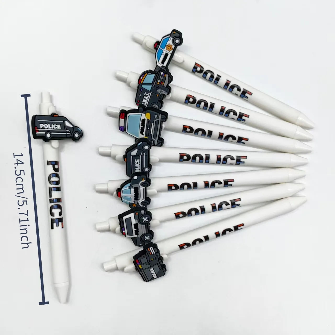 9 قطعة/12 قطعة الأبيض الإبداعية سيارة الشرطة طالب توقيع أقلام حبر جاف دراسة اللوازم المكتبية هدية