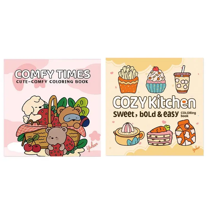 COMFY TIMES Kids Coloring Books CUTE COMFY Kitchen COLORING BOOK Funny Girls Cartoon Drawing Notebook For Boys Girls