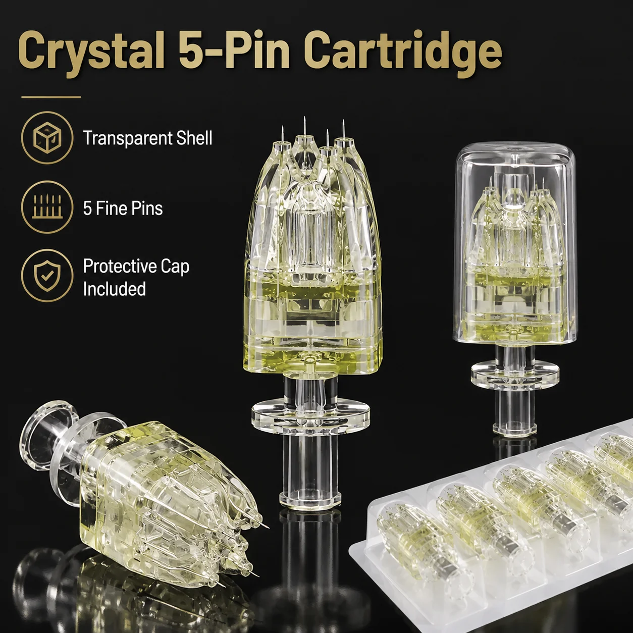 32G 5-Pin PMU Tattoo Needle Cartridges for Permanent Makeup Beauty Machine Stainless Steel Micro Shading Needles 5/10Pcs