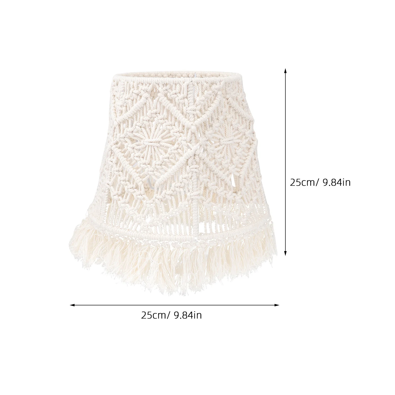 Abat-jour en macramé tissé à la main, 1 pièce, couverture de lampadaire en corde de coton pour décoration de maison rétro moderne, Style d'éclairage