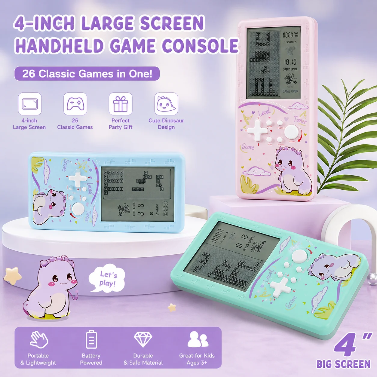 console-de-jogo-portatil-com-tela-grande-de-4-polegadas-e-padroes-de-dinossauros-fofos-para-presente-de-festa-1-2-3-pcs
