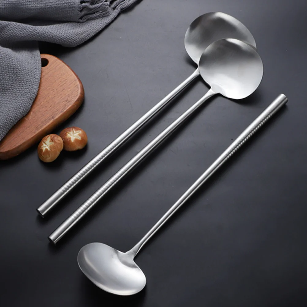 Frying Spoon Anti-scald Cooking Spatula For Stainless Steel Kitchen Metal Portable Spatulas