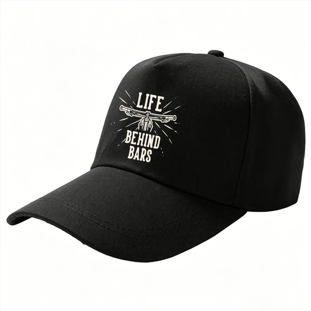 Life Behind Bars Vintage Cross Fishing Rod Burst Ray Graphic Hat Funny Angler Fisherman Casual Cotton Adjustable Baseball Cap