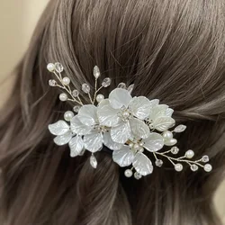 Crystal Pearl Flower Hair Clips Elegant Headwear For Women Precious jewels Bridal Wedding Hair Accessories