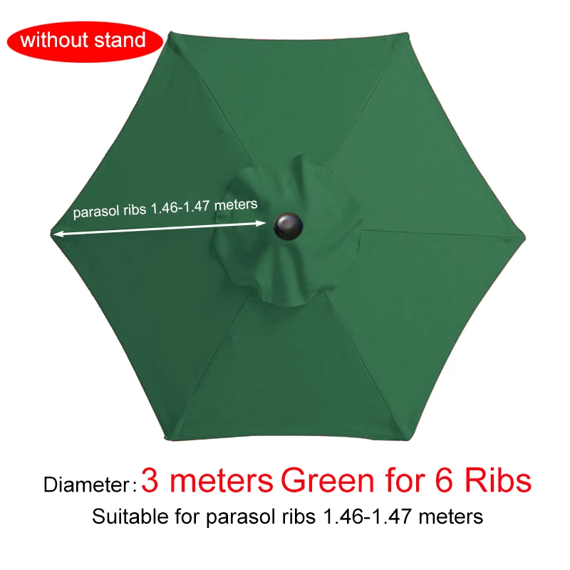 6 Ribs/8 Ribs Garden Cover Parasol Replacement Umbrella Surface Rainproof Sunshade Canopy Garden Shelters Deck Fabric