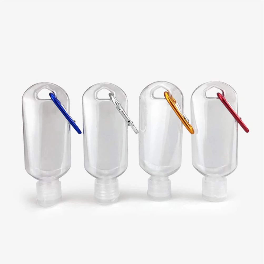 

8pcs 50Ml Refillable Bottles With Hook Travel Lotion Shampoo Bottle Portable Leakproof For Gym Outdoor Transparent Random Color