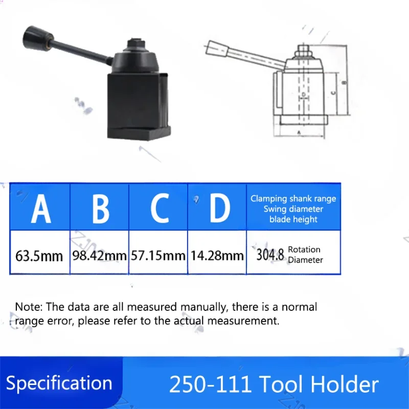 250-111 Piston Wedge Type Lathe Tool Holder Body Quick Change Tool Post Tool Holder For Lathe Tools