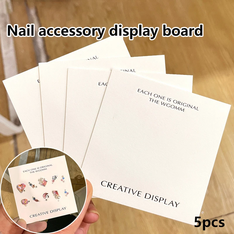 5 Sheets Nail Packaging Cards Press-On Nail Display Handmade False Nail Design Swatch Show Card Manicure Sample Display Salon