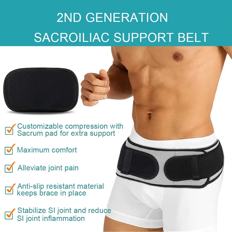 Sacroiliac Si Hip Belt Diamond Back Brace for Women & Men That Alleviate Sciatica SI Joint Nerve Pain Lumbar Pain Pelvic Support