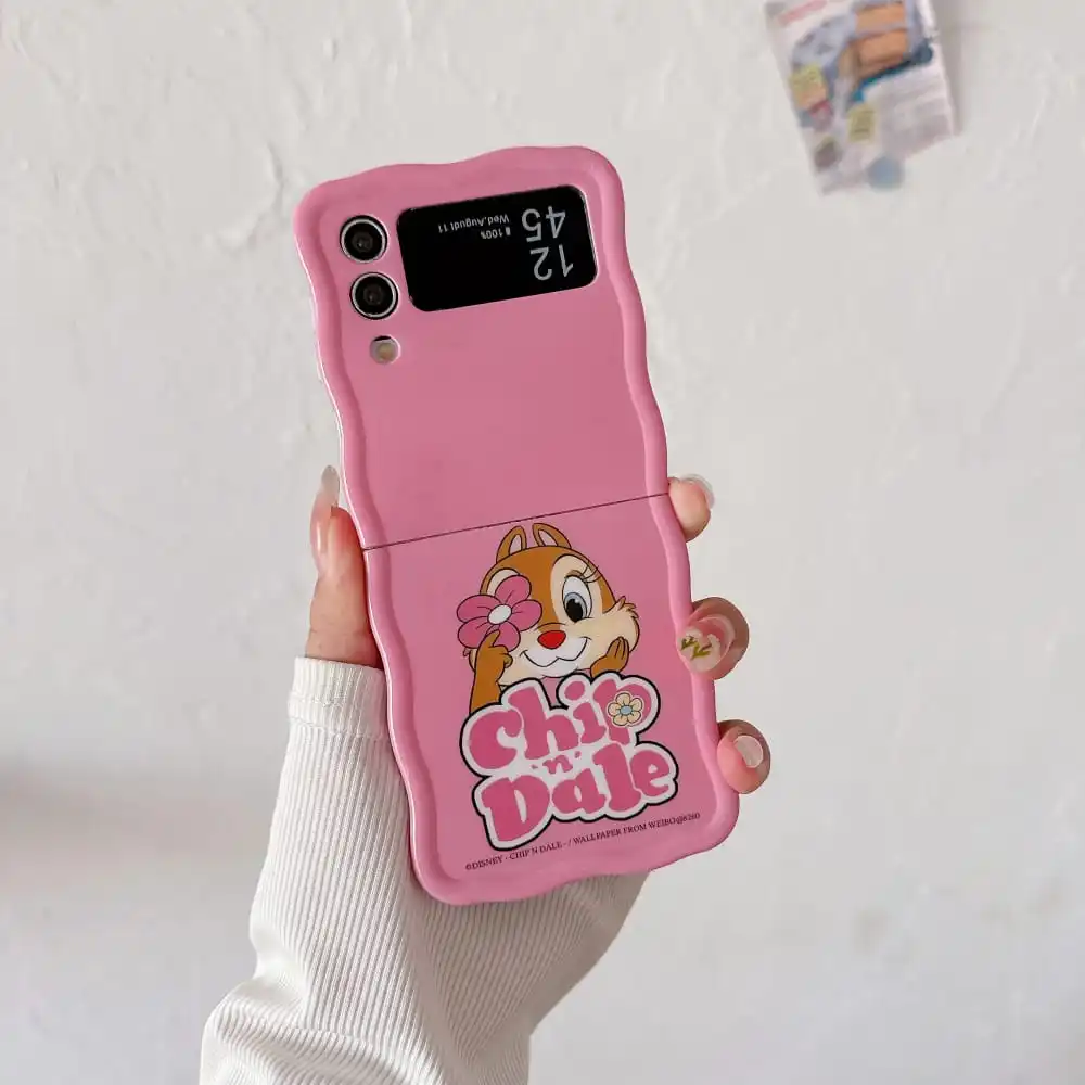 Cute Cartoon Anime Naughty Chip 'n' Dale Phone Cases for Samsung Galaxy Z Flip 3 4 ZFlip 5 5G Soft Lovely Folding Screen Cover