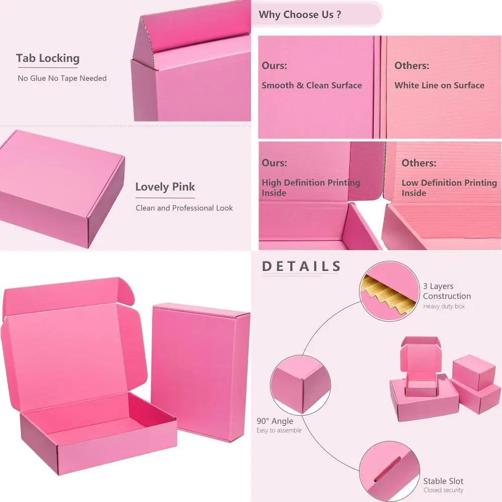 

13x10x3 Inch Corrugated Cardboard Shipping Boxes, 20-Pack, Ideal for Small Business Mailing, Literature, and Ornament Packaging