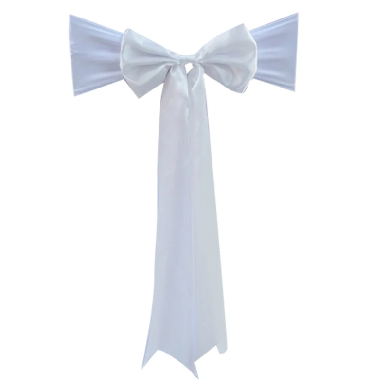 N0HB Chair Ribbon for Chair Cover for Wedding Chair Back Decors Chair Sashes 1/6PCS