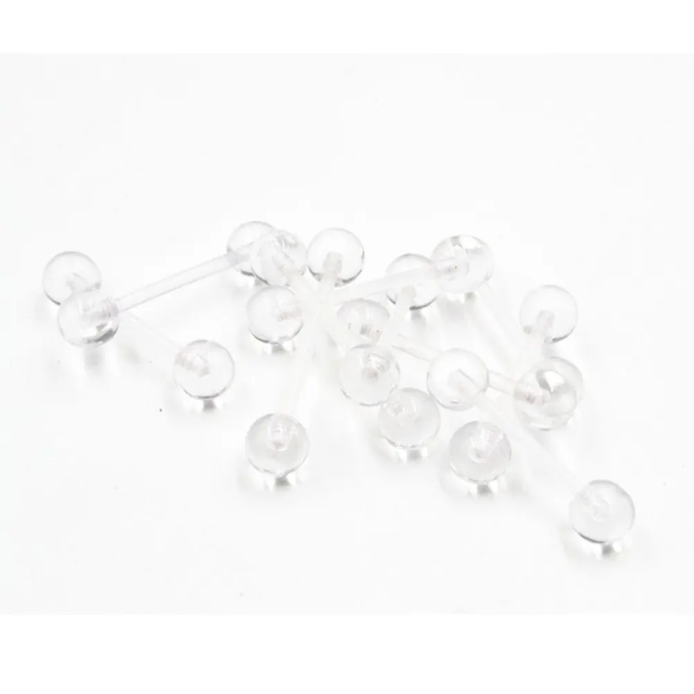 12Pcs Uv Reactive Acrylic Tongue Piercing Jewelry Barbell Studs Retainers for Tongue Lip Cartilage Ear Body Piercing Use