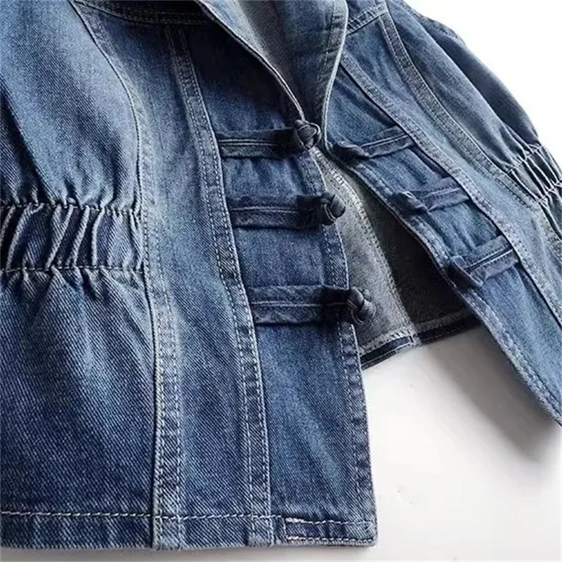 2024 neue lässige Damen Jeans weste Jacke Frühling Herbst Kleidung ärmellose kurze Jeans Westen Jacke weibliche Tops Oberbekleidung 5xl