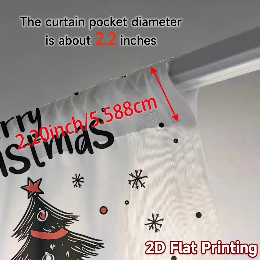 2 قطعة ، ستائر شجرة عيد الميلاد هدايا الثلج (3) ستائر تصفية الضوء الشهيرة 100% ستائر بوليستر عازلة للحرارة ، و