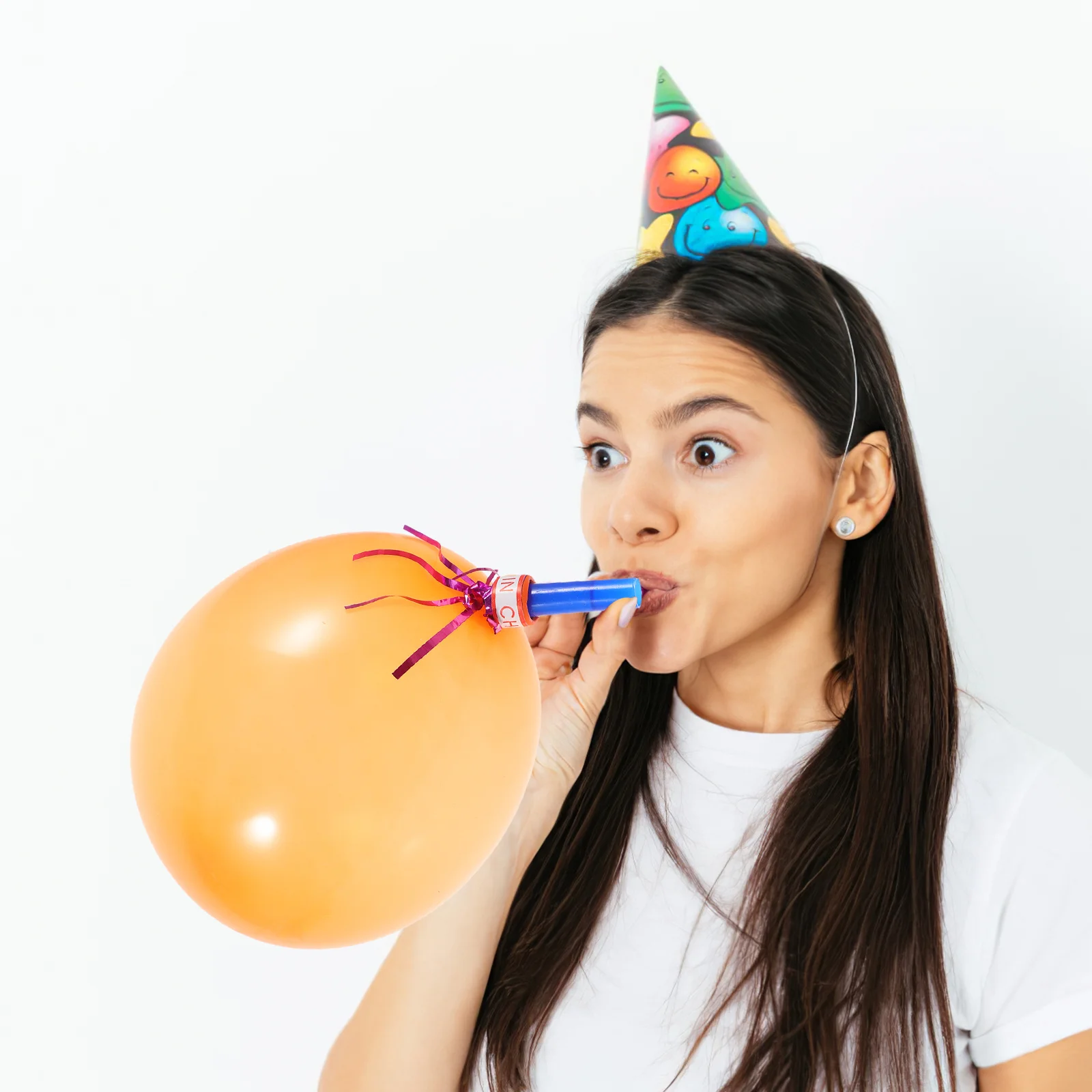 

100Pcs Whistle Balloons Festive Shiny Fringed Metallic Noise Makers for Kids Adults Christmas Halloween Party Decorations Fun