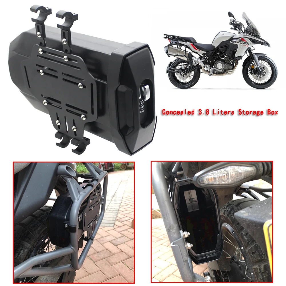 Fit For Benelli TRK502 TRK502X TRK 502 X 502X Accessories Motorcycle Universal 3.8 Liters Storage Box Back Seat Storage Toolbox