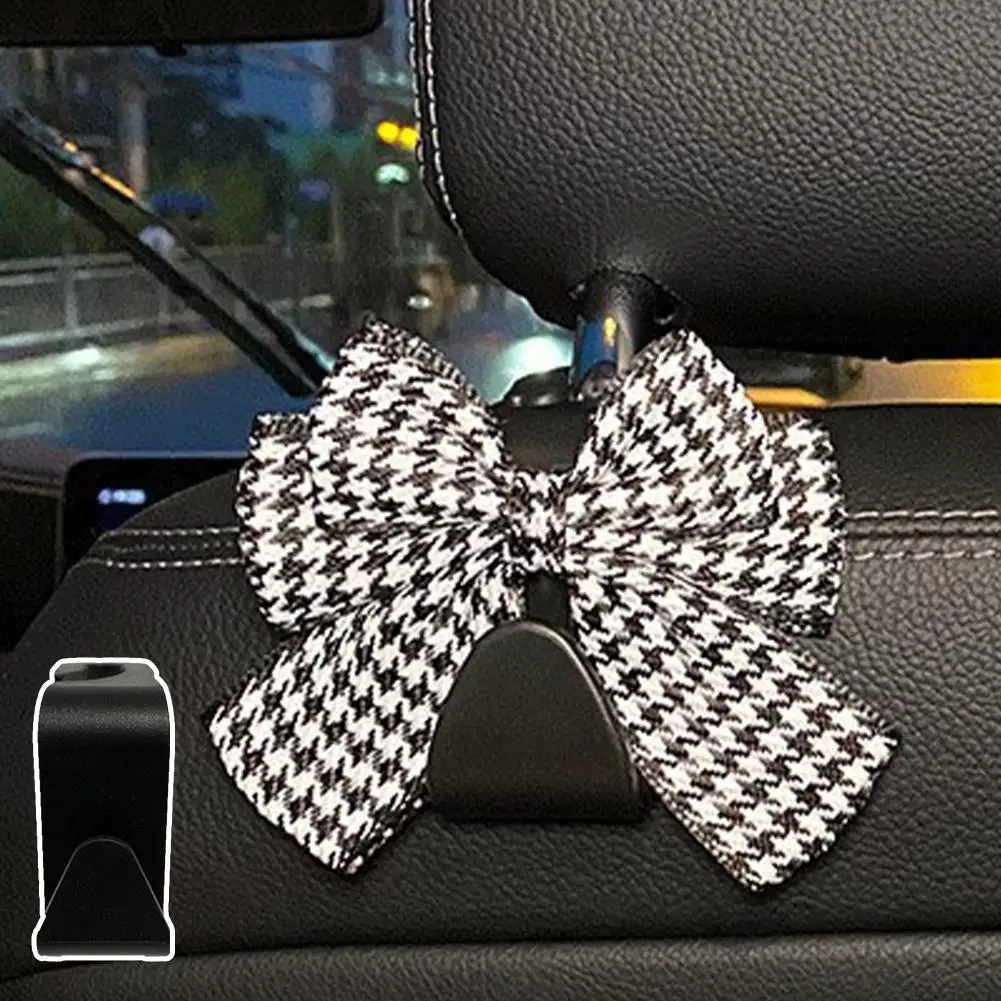 Crochet de siège de voiture de dessin animé mignon, arc de sécurité, support de sac, cintre intérieur de tête, accessoires de véhicule, EvaluU7